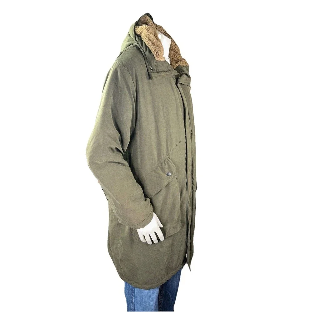 Valman Japanese Jacket Men's XXL Green Prairie Dawn Hooded Parka Sherpa Lined